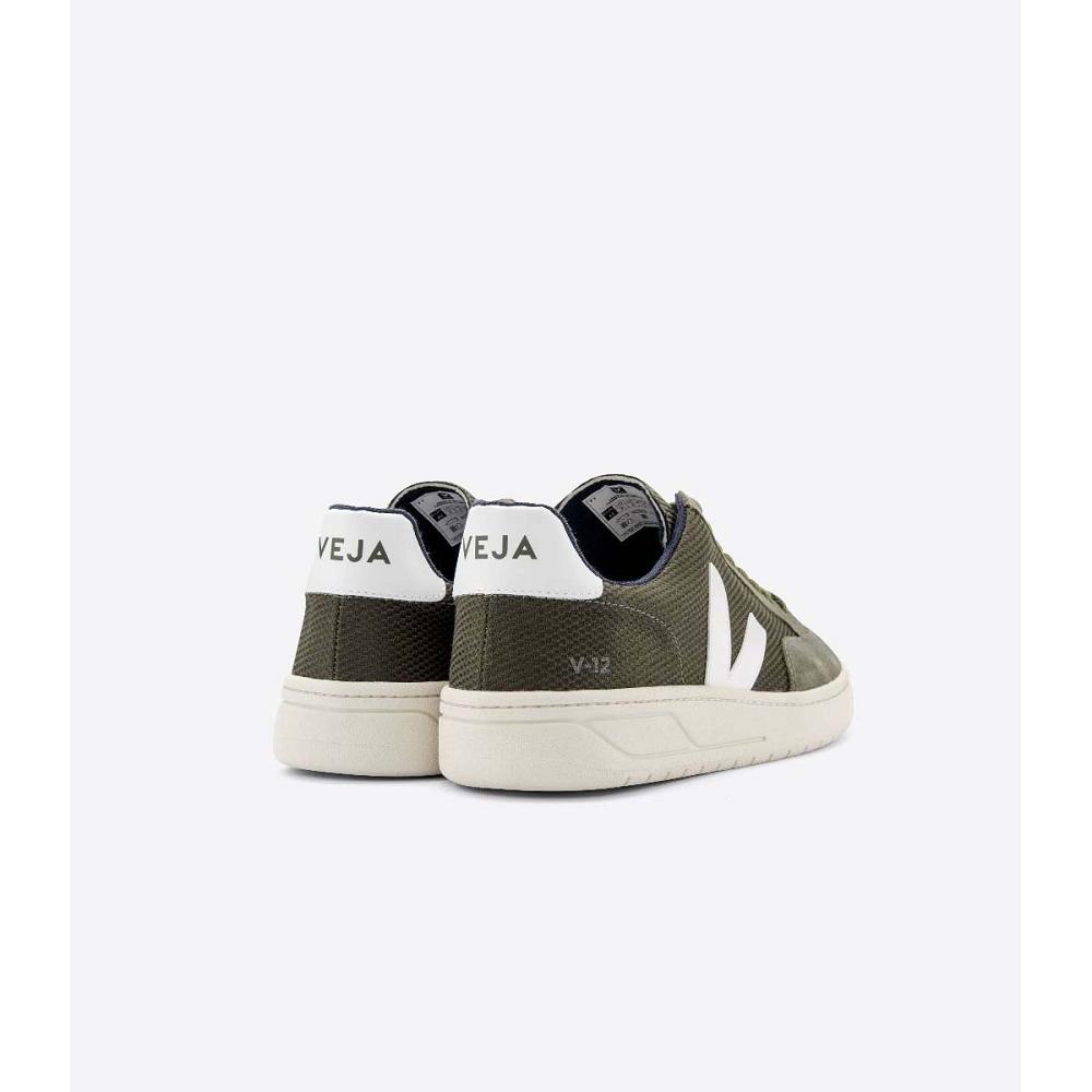 Veja V-12 B-MESH Sneakers Dames Olijfgroen | BE 672JPQ